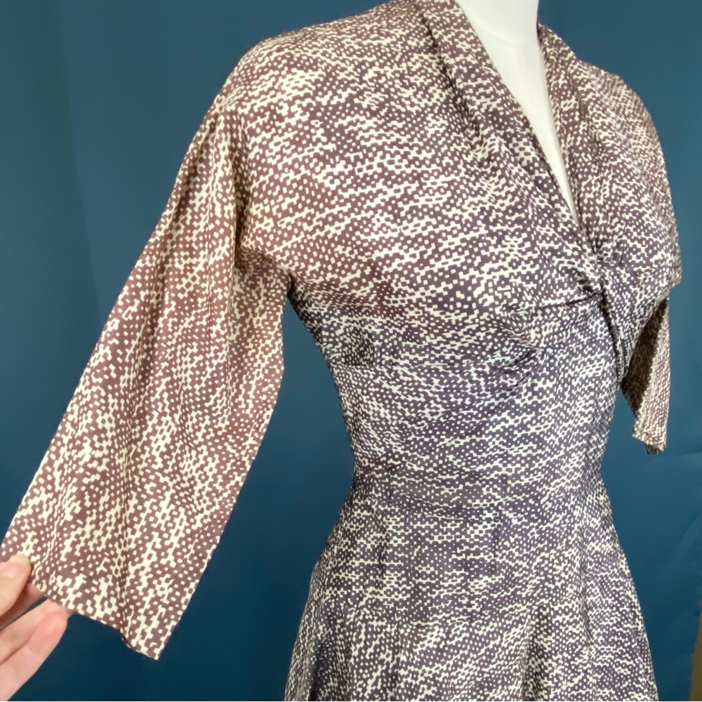 Vintage 50s Patterned Swing Dress - Picture 8 of 11